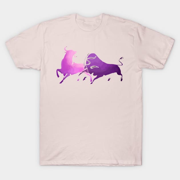 Taurean Bulls Animal Art Lilac Cut Out T-Shirt by taiche